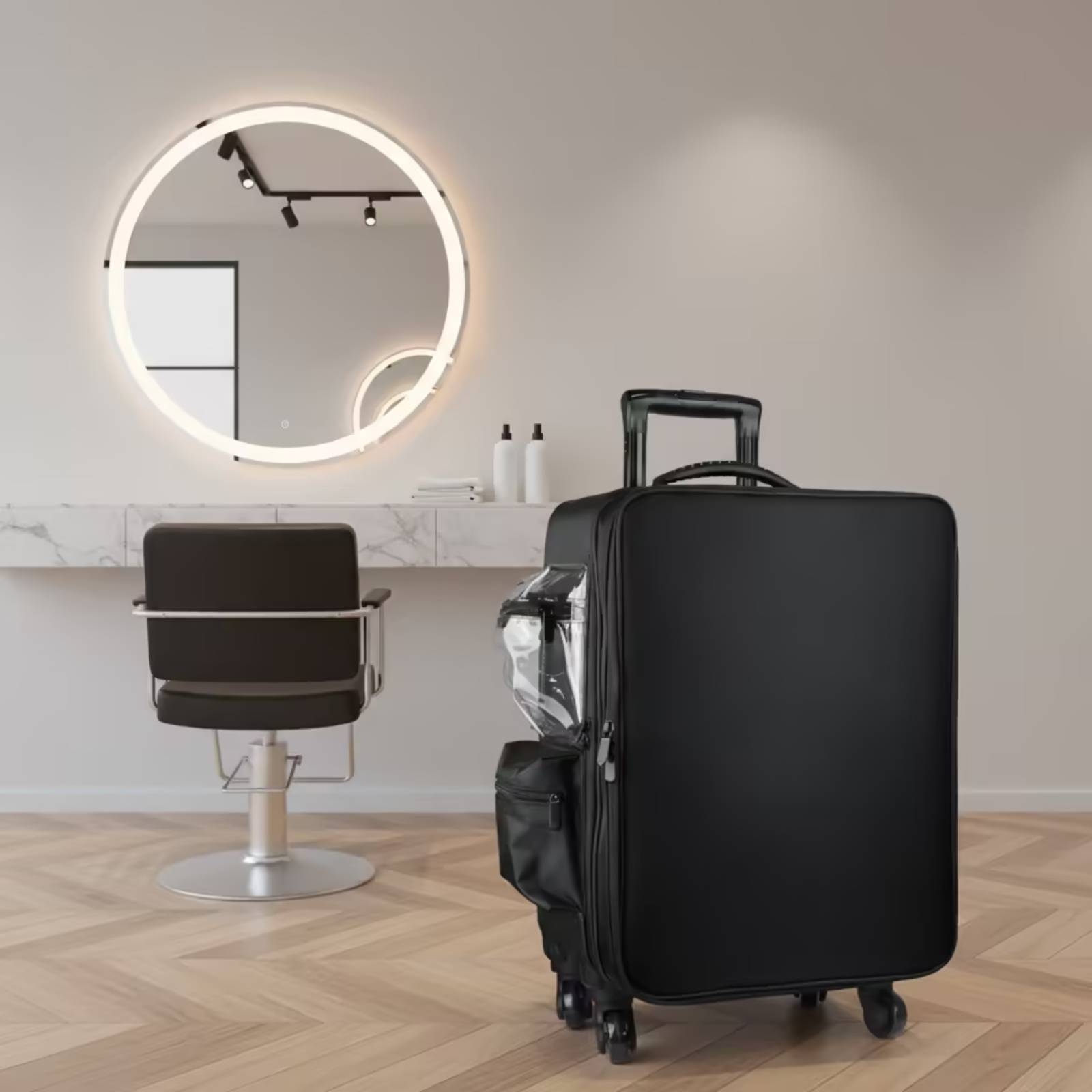 Makeup Organizer - Makeup Case with Rotating Wheels Wheeled