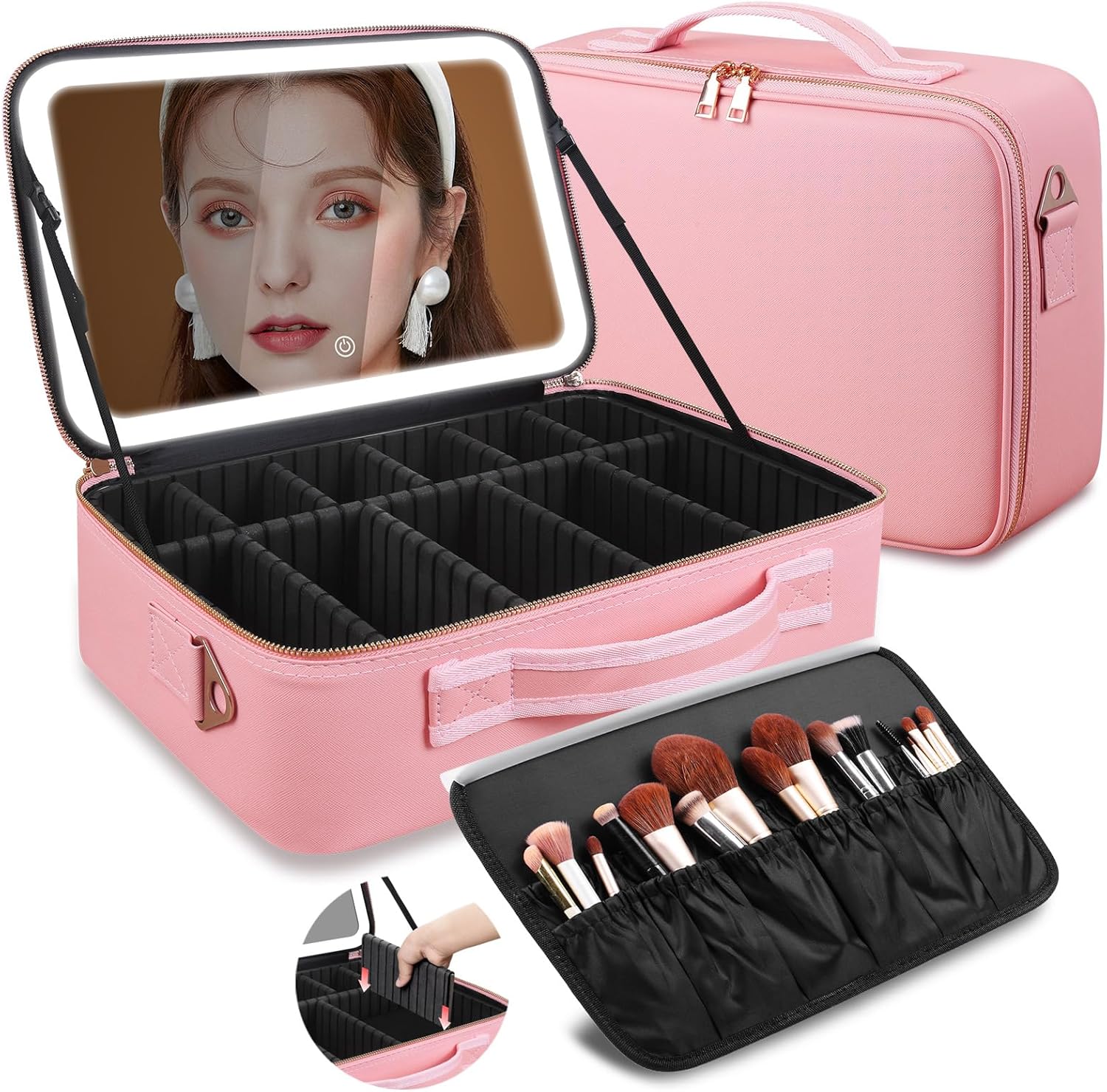 Makeup Organizer - Large Capacity Makeup Bag 15''X11'' with