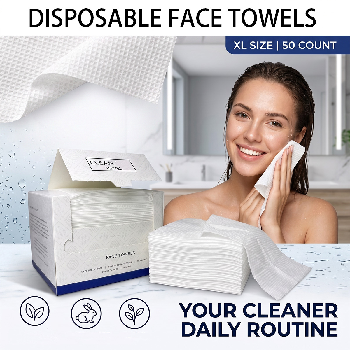 50Pcs/Box Disposable Face Towe - Beauty Makeup Salon recension och pris