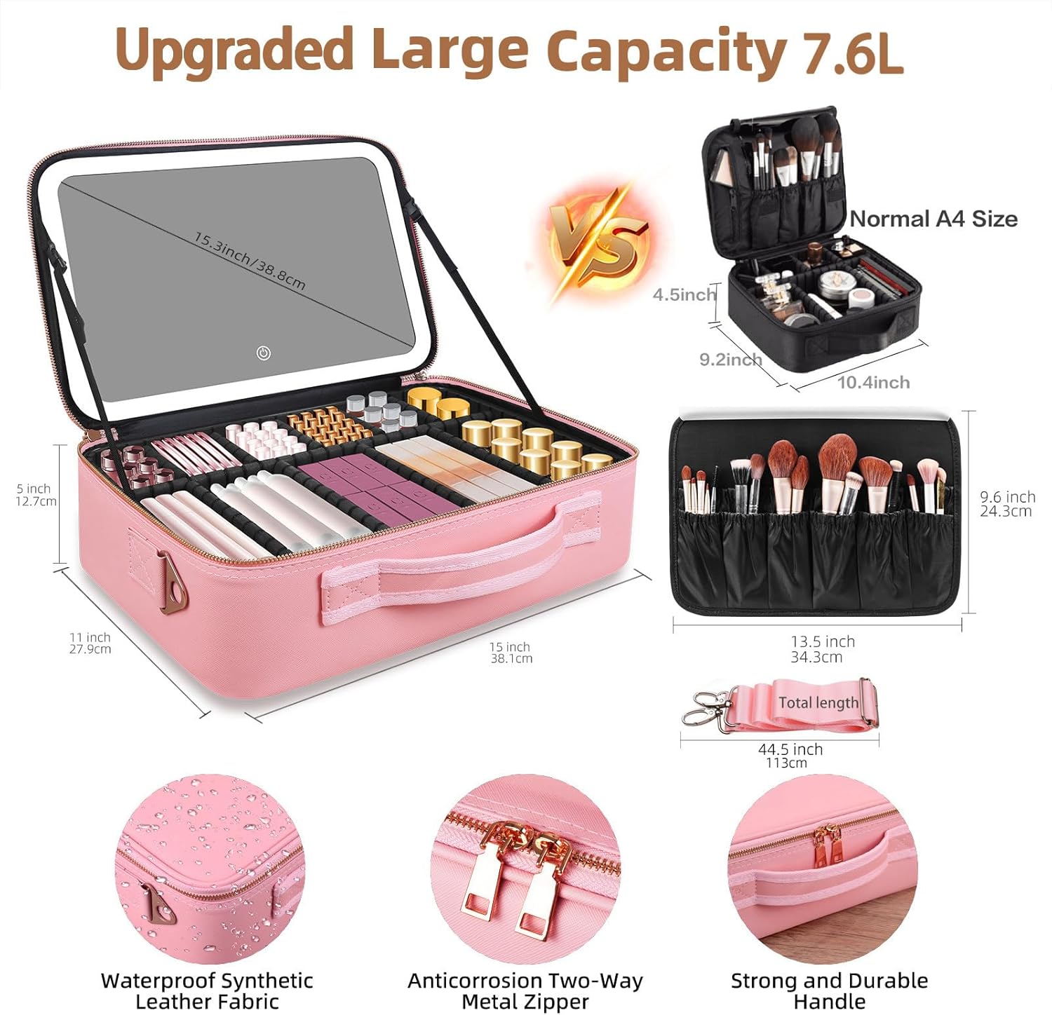 Large Capacity Makeup Bag 15'' - Makeup Organizer recension och pris